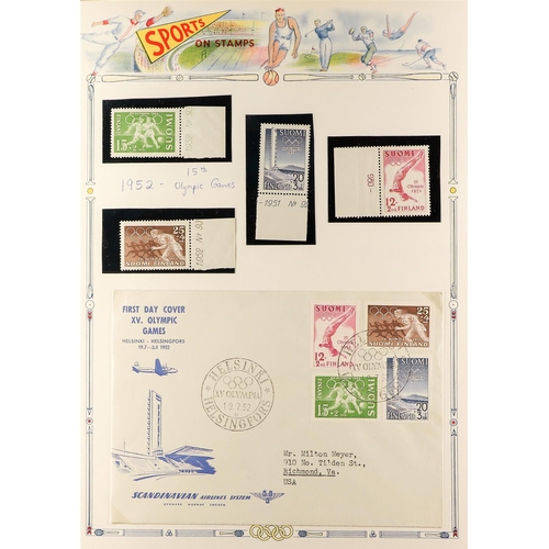 142 - TOPICALS SPORT stamps of FINLAND 1938-2000 mainly never hinged mint stamps (a few earlier issues hin... 