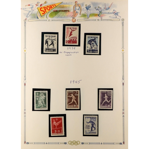 142 - TOPICALS SPORT stamps of FINLAND 1938-2000 mainly never hinged mint stamps (a few earlier issues hin... 