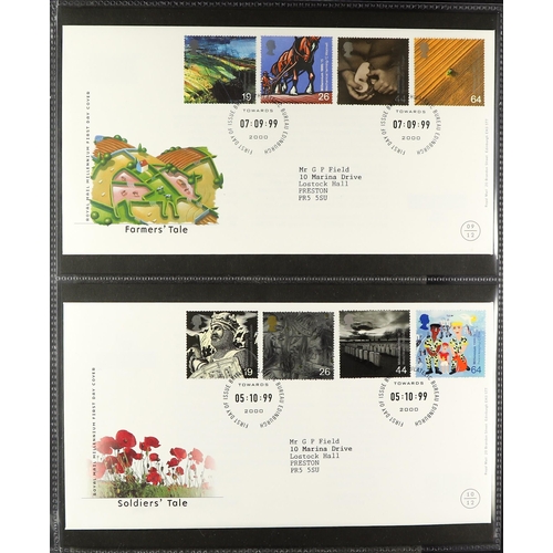 1437 - GB.ELIZABETH II ROYAL MAIL MILLENNIUM COLLECTIONS in special albums, each with the never hinged mint... 