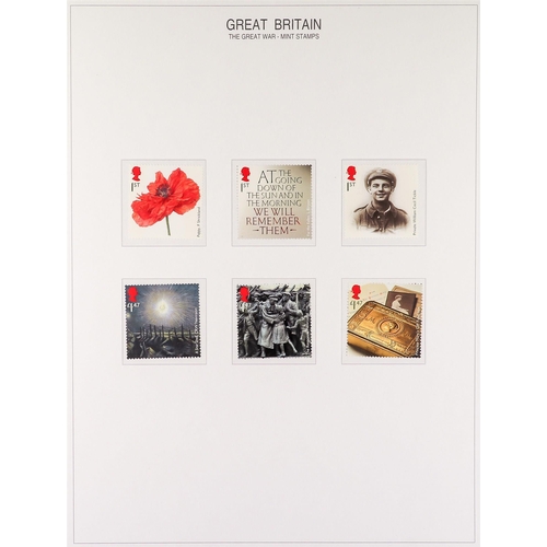 1442 - GB.ELIZABETH II THE GREAT WAR COLLECTION. Housed in dedicated Royal Mail album. Includes stamp sets,... 