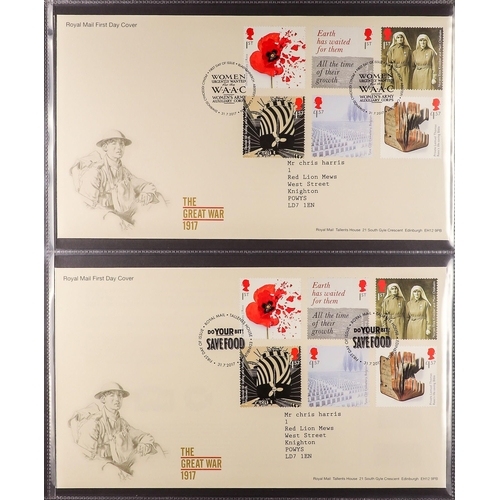 1442 - GB.ELIZABETH II THE GREAT WAR COLLECTION. Housed in dedicated Royal Mail album. Includes stamp sets,... 