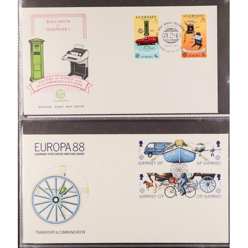 1444 - GB.ISLANDS GUERNSEY 1974-93 collection of FDC's in an album. (80 covers)