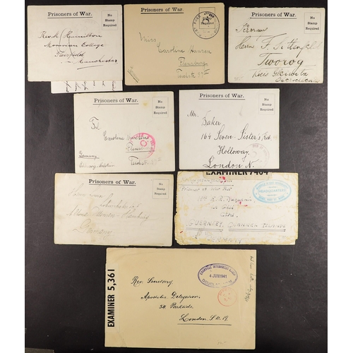 1447 - GB.ISLANDS ISLE OF MAN - PRISONER OF WAR MAIL printed P.O.W. letter sheet or envelopes (one with let... 