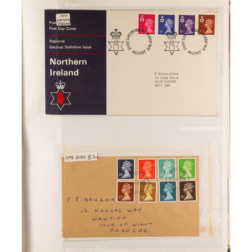 1463 - GB.FIRST DAY COVERS COLLECTION IN THREE ALBUMS AND LOOSE incl. useful definitives, regionals and boo... 