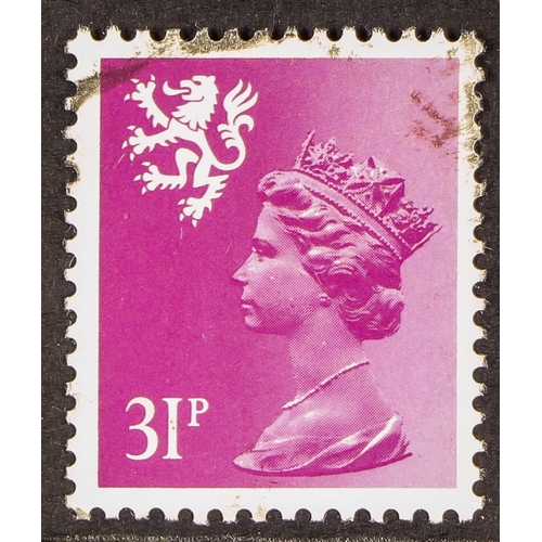 1470 - GB.REGIONS SCOTLAND 1971-93 31p bright purple Machin, litho Waddington, perf 14, TYPE II, SG S51Ea, ... 