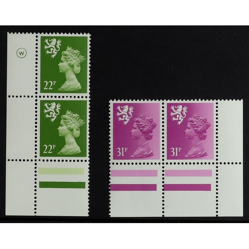 1472 - GB.REGIONS SCOTLAND 1984-87 type II perf. 14 22p and 31p, SG XSL41 & 66, in never hinged mint margin... 