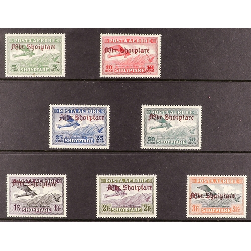 150 - ALBANIA 1929 AIR Kingdom of Albania red brown overprinted set, fine mint, expertised. Cat. 1800. (7... 