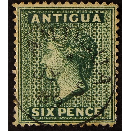 156 - ANTIGUA & BARBUDA 1884-87 6d deep green, SG 29, with upright 1889 cds.