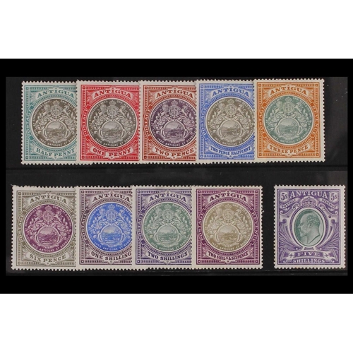 157 - ANTIGUA & BARBUDA 1903 set, SG 31/40, mint, a couple of tiny perf tip tone spots on gummed side on 5... 