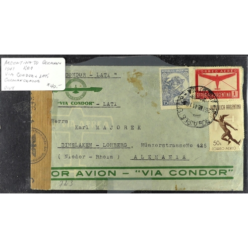 163 - ARGENTINA 1900's-50's COVERS RANGE an American dealers stock (P.T.S.A. $1450+) incl. Censored, Regis... 