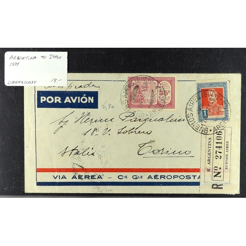 163 - ARGENTINA 1900's-50's COVERS RANGE an American dealers stock (P.T.S.A. $1450+) incl. Censored, Regis... 