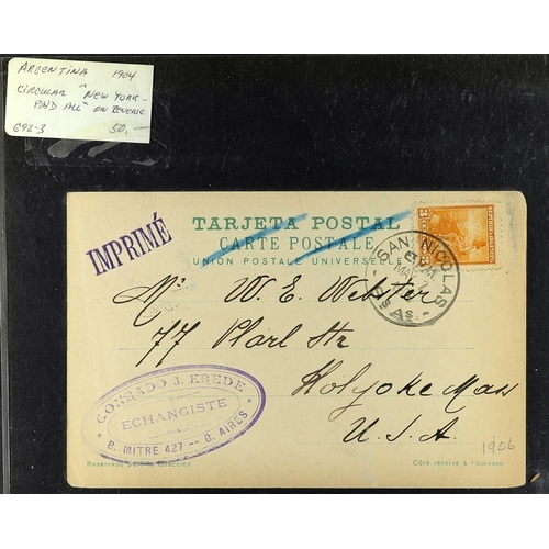 163 - ARGENTINA 1900's-50's COVERS RANGE an American dealers stock (P.T.S.A. $1450+) incl. Censored, Regis... 