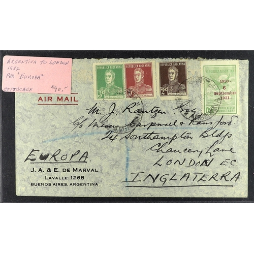 163 - ARGENTINA 1900's-50's COVERS RANGE an American dealers stock (P.T.S.A. $1450+) incl. Censored, Regis... 