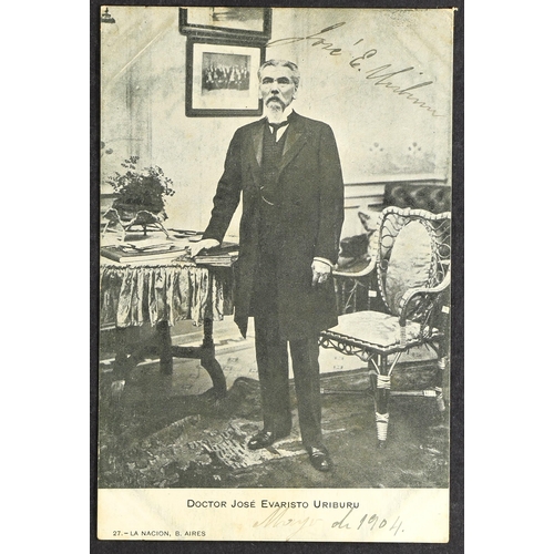 165 - ARGENTINA JOSE E. URIBURU SIGNED POSTCARD 1904 picture postcard portrait, signed JOSE E. URIBURU, pr... 