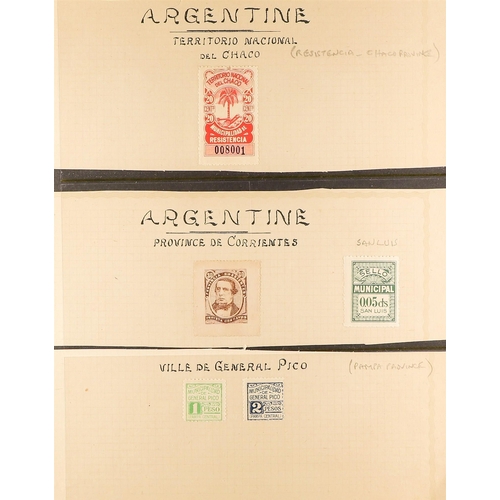 166 - ARGENTINA REVENUE STAMPS 19th century to about 1913 mint and used range incl. Federal stamps; Provin... 