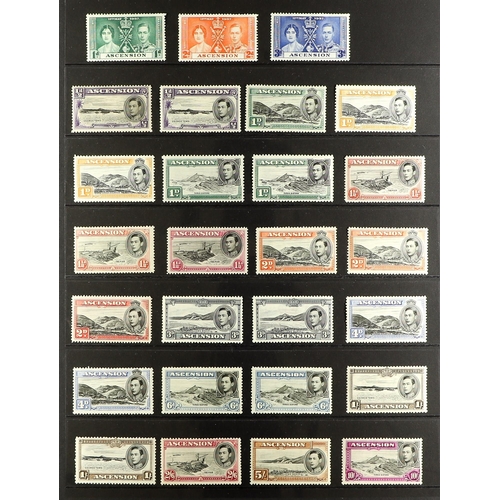 172 - ASCENSION 1937-78 MINT COLLECTION incl. 1938-53 set (ex 3d black & ultramarine) with perf types, var... 