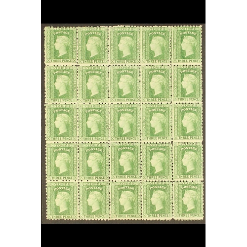 176 - AUSTRALIAN STATES NEW SOUTH WALES 1893 3d emerald green Diadem, Perf 10, with inverted watermark, SG... 