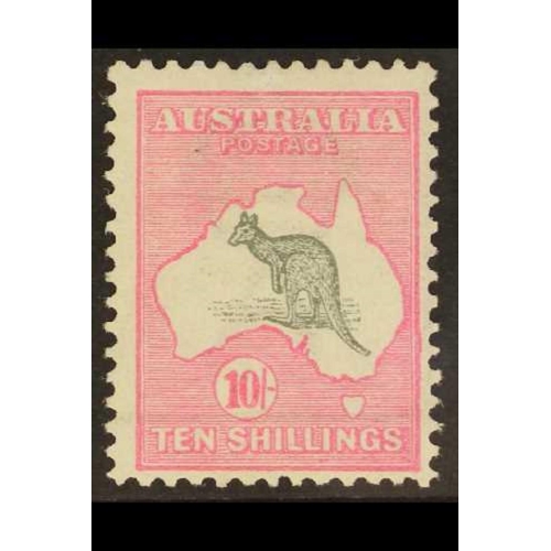 191 - AUSTRALIA 1913 10s grey and pink Kangaroo, first watermark, SG 14, very fine mint.