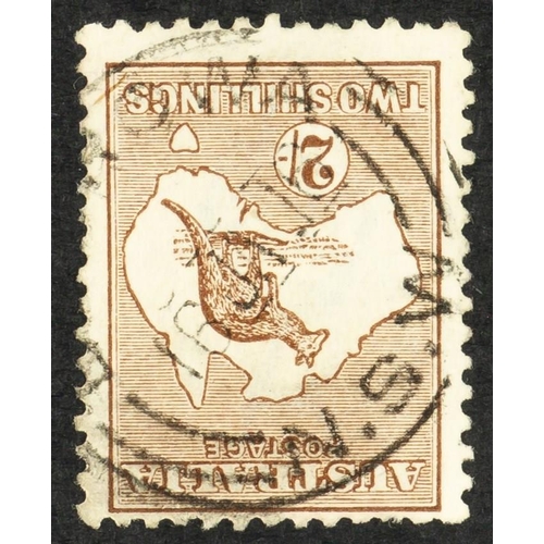 199 - AUSTRALIA 1915-28 2s brown Kangaroo, watermark inverted, SG 41w, cds used, couple of shorter perfs. ... 