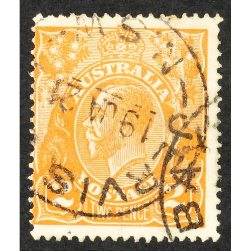 200 - AUSTRALIA 1918-23 2d brown-orange, SG 62, showing cracked electro, BW 95 (U) M, cds used. Cat. $600.