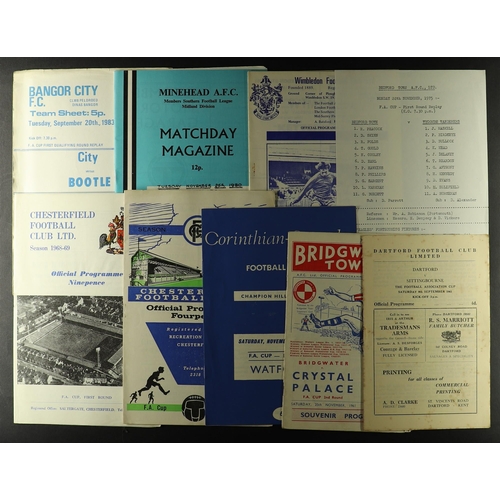 21 - FOOTBALL PROGRAMMES: NON LEAGUE IN FAC. Mainly from the 80s and 90s with some duplication. Around 80... 