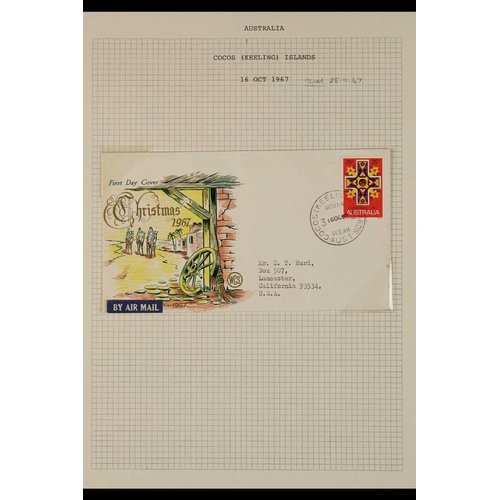 210 - AUSTRALIA COCOS (KEELING) ISLANDS 1967-69 AUSTRALIAN ISSUES - used on FIRST DAY COVER envelopes, eac... 