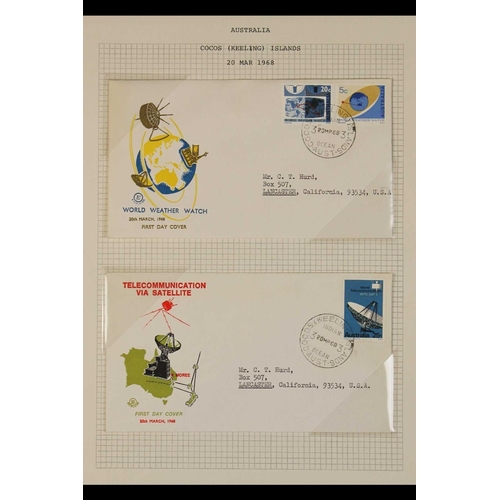 210 - AUSTRALIA COCOS (KEELING) ISLANDS 1967-69 AUSTRALIAN ISSUES - used on FIRST DAY COVER envelopes, eac... 