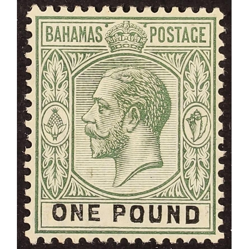 227 - BAHAMAS 1912-19 £1 dull green & black, SG 89, fine mint.