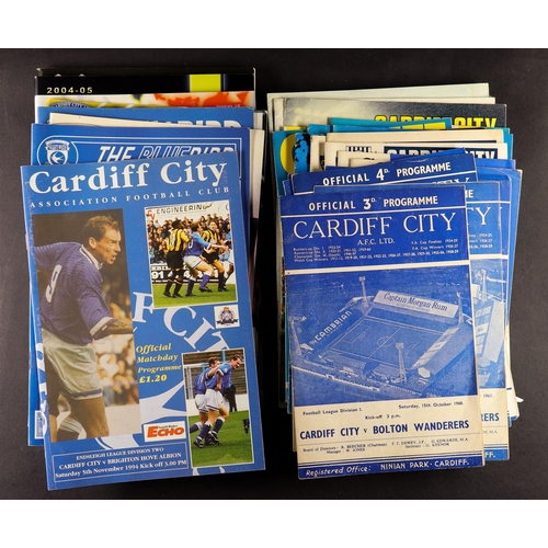 24 - FOOTBALL PROGRAMMES. ONE PER SEASON. BRISTOL CITY - CARDIFF. 1960 ONWARDS. Comprising of: Bristol Ci... 