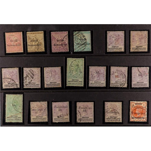 242 - BECHUANALAND 1885-89 a used group incl. 1885-87 Cape 1d to 1s overprints, 1888 (Jan) 1d to 1s, 1888 ... 