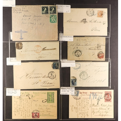 252 - BELGIUM 1850-1960's COVERS RANGE an American dealers stock (P.T.S.A. $3500+) incl. 19th century, pos... 