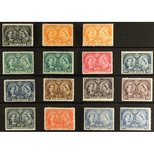 301 - CANADA 1897 Jubilee set to both 50c ultramarine complete, SG 121-135, including all SG shades, very ... 