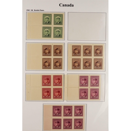 309 - CANADA 1937-51 BOOKLET PANES COLLECTION. never hinged mint incl. 1937-38 1c green 4 stamps + 2 label... 