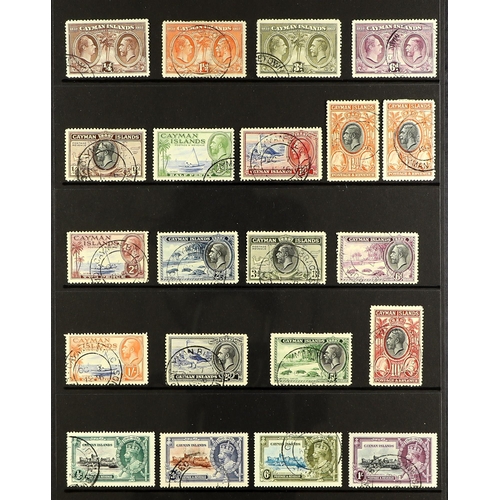 320 - CAYMAN IS. 1912-35 USED COLLECTION incl. 1912-20 set to 5s, 1917-20 War Tax range, 1921-26 MCA Wmk 3... 