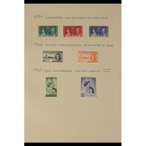 323 - CAYMAN IS. 1937-50 MINT COLLECTION incl. 1938-48 definitive set plus all additional perfs and shades... 