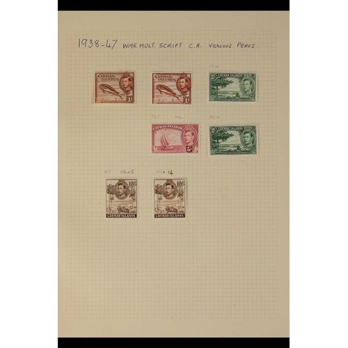 323 - CAYMAN IS. 1937-50 MINT COLLECTION incl. 1938-48 definitive set plus all additional perfs and shades... 