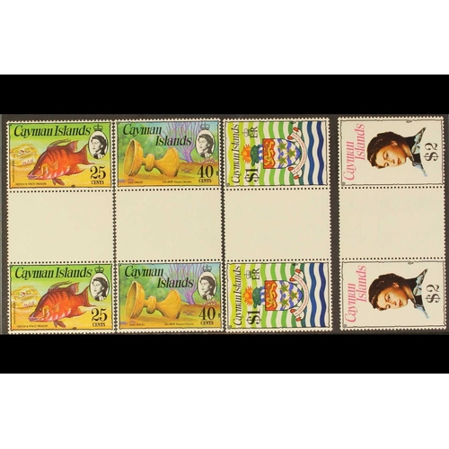 324 - CAYMAN IS. 1974 Definitive set, SG 346/59, set in never hinged mint gutter pairs. (128 stamps)