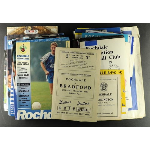 33 - FOOTBALL PROGRAMMES. ONE PER SEASON. ROCHDALE - SHREWSBURY. 1960 ONWARDS. Comprising of Rochdale 196... 