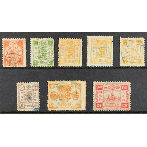 331 - CHINA 1894 60th Birthday 1c, 2c, 3c (2, one cancelled in red), 5c, 6c, 12c and 24c, between SG 16/24... 