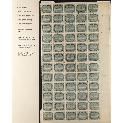 348 - COOK IS. 193 ½d green White Tern, SG 39, complete mint right hand pane of 60 with margins to 3 sides... 