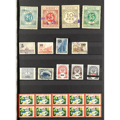 378 - DENMARK PRIVATE RAILWAY PARCEL STAMPS 1910's -1960's mint or used collection featuring a wide range ... 