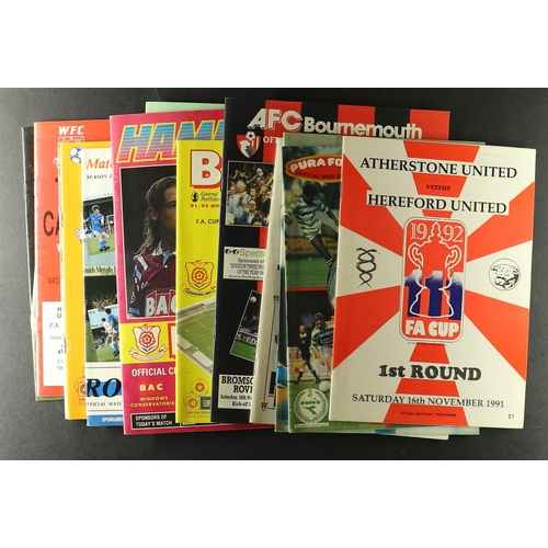 38 - FOOTBALL PROGRAMMES. NON LEAGUE IN FAC 1990's 1st round proper onwards. Comprising of 90-1 x20, 91-2... 