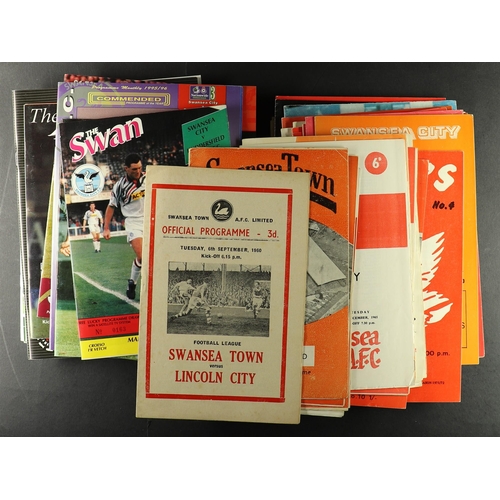 39 - FOOTBALL PROGRAMMES. ONE PER SEASON. SOUTHAMPTON - SWANSEA. 1960 ONWARDS. Comprising of Southampton ... 