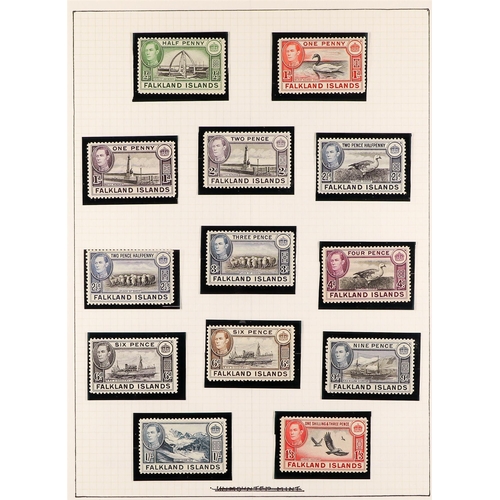 406 - FALKLAND IS. 1891-1966 MINT AND USED COLLECTION incl. QV range to 6d used; KEVII 2d, 6d & 1s used; K... 