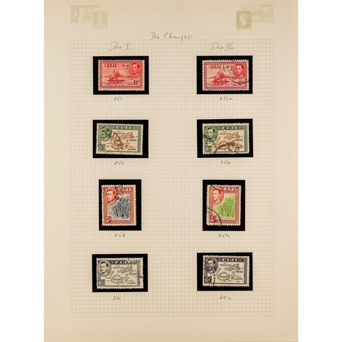 413 - FIJI 1937-51 COMPLETE USED COLLECTION incl. 1938-55 set with all Dies and perforation types, 1948 We... 