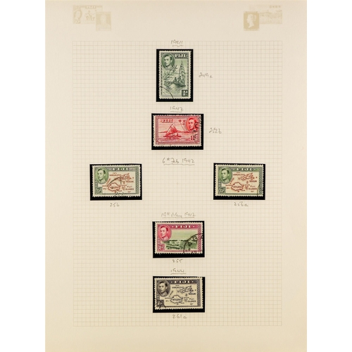 413 - FIJI 1937-51 COMPLETE USED COLLECTION incl. 1938-55 set with all Dies and perforation types, 1948 We... 