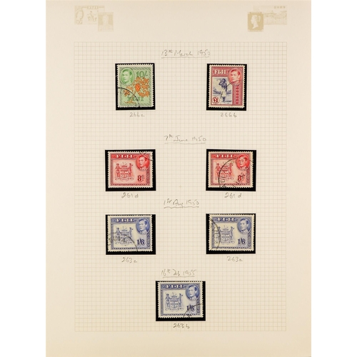 413 - FIJI 1937-51 COMPLETE USED COLLECTION incl. 1938-55 set with all Dies and perforation types, 1948 We... 