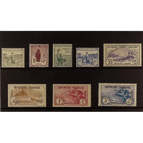 422 - FRANCE 1917-19 War Orphans' Fund set, Yvert 148/55, mint, generally fine, the 5f+5f with light creas... 