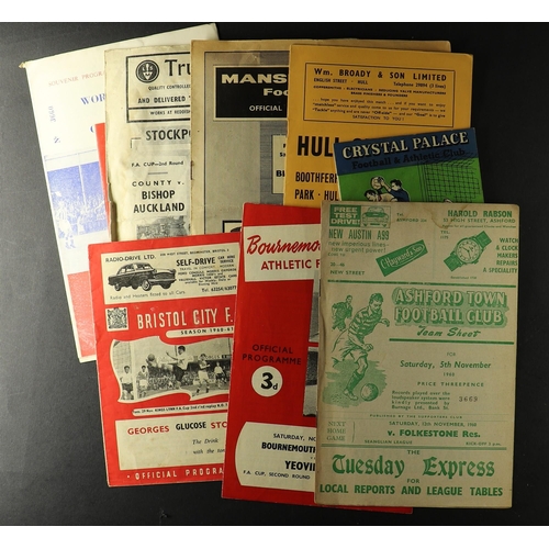 44 - FOOTBALL PROGRAMMES. NON LEAGUE IN FAC 1950s and 1960s 1st round proper onwards. Comprising of 1950s... 