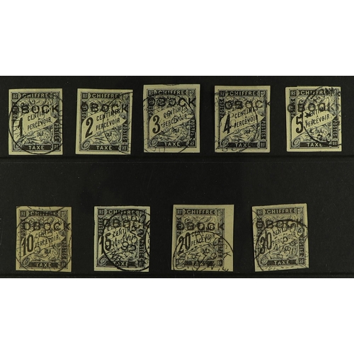 448 - FRENCH COLONIES OBOCK POSTAGE DUE 1892 set to 30c (Yvert 5/13, SG D25/33), fine used with four margi... 